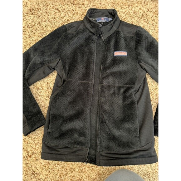 Vineyard Vines black soft textured fleece full zip up girls L(16-18) - Picture 4 of 6